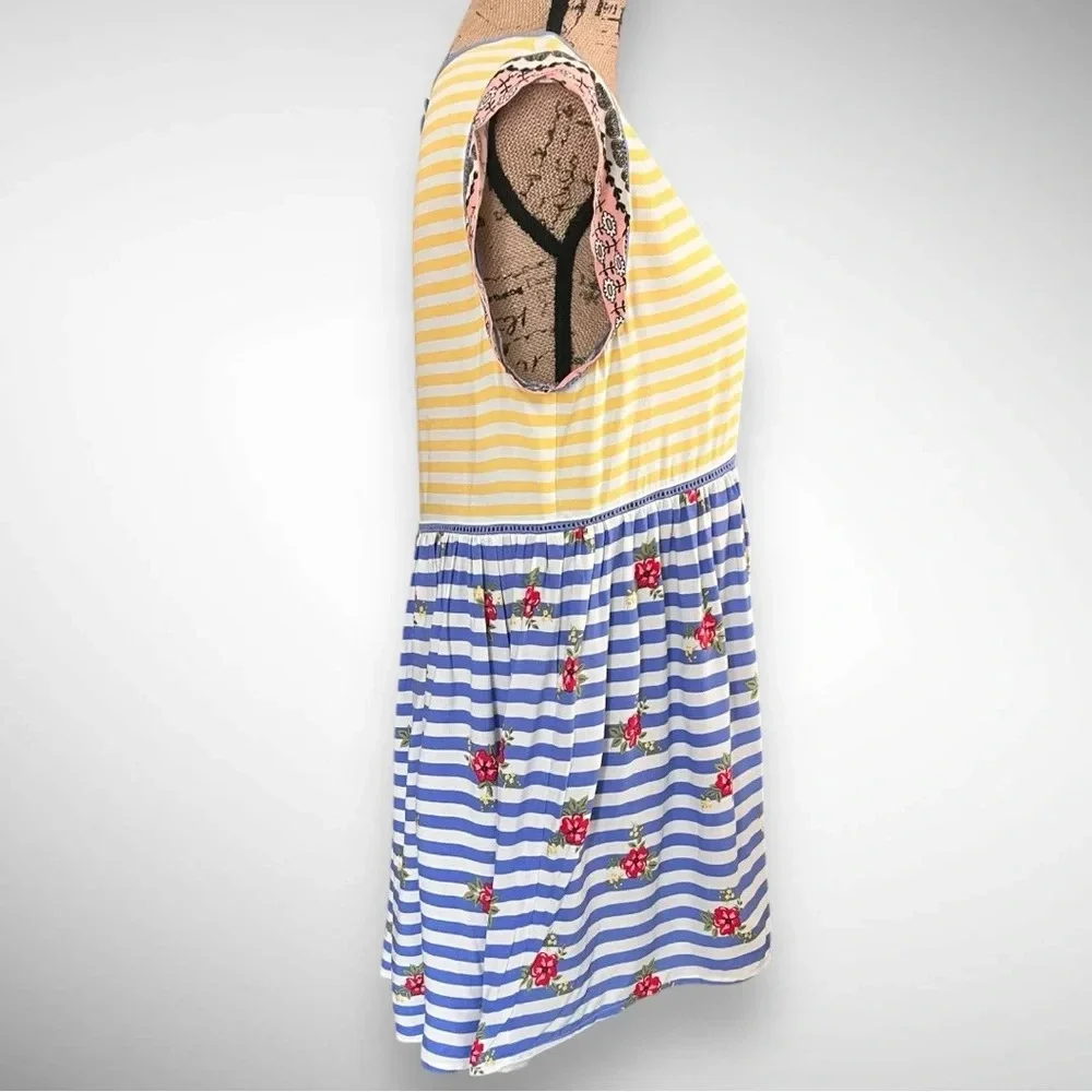 MATILDA JANE On My Mind Women's Short Sleeve Loose Fit Striped Top Medium | NWT - Picture 3 of 7